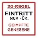 Produktbild 5 Stück Hinweis Aufkleber 2G Regel Aufkleber 2g regeln Schild Hinweisschild zum Eintritt in Geschäfte 2G Aufkleber 2G-Regel Sticker 2g regel Schilder