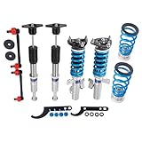 FAPO PS+ Coilovers for Mazda 3 BK 2003-2013, for Mazda 5 CR 2005-2010, for Mazdaspeed3 BK 2007-2009, 16 Level Damping Mono-Tube Adjustable Height Lowering Suspension Strut Kits(Blue)