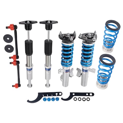 FAPO PS+ Coilovers for Mazda 3 BK 2003-2013, for Mazda 5 CR 2005-2010, for Mazdaspeed3 BK 2007-2009, 16 Level Damping Mono-Tube Adjustable Height Lowering Suspension Strut Kits(Blue)