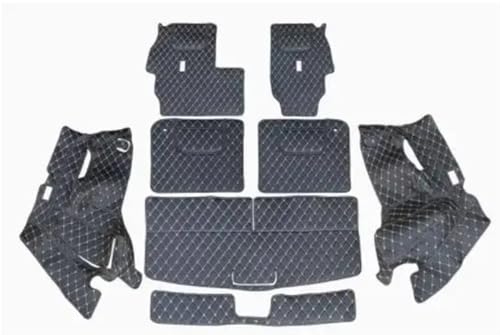 Compatible With X-trail 7 席 2022 2023 特別な車のトランクマットカーゴライナーブーツカーペットマットと互換性あり(Black with beige)