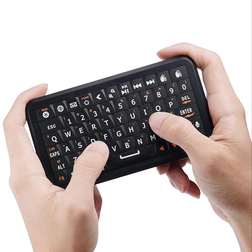 Phistone Mini Keyboard with Dual-Mode 2.4G/Bluetooth Wireless Keyboard, Ultra-Slim and Portable,Air Mouse Gestures,RGB Backlit,Compatible with Smart TVs/PCs/Tablets/Phones (iOS/Android/Win/Mac)