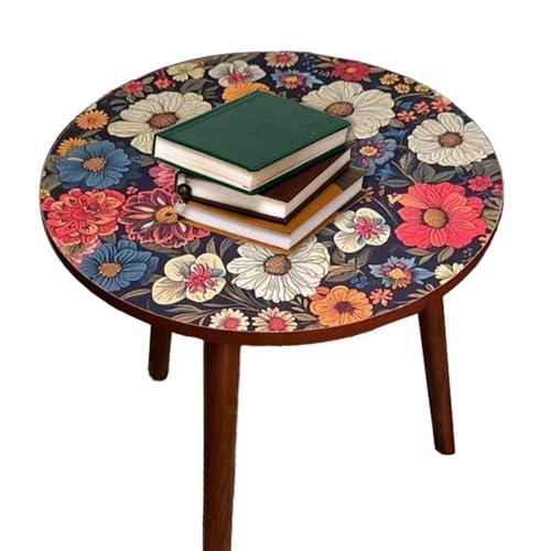 Générique Round Side Table, Wooden Patio Outdoor Tea Table, Sofa Drinks Desk, Coffee Snack Rack, Bedside End Rack for Garden, Hallway, Bedroom, Stylish and Compact Design