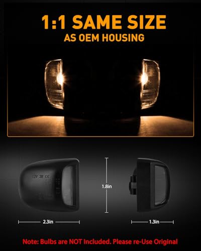 Image of LESAUCE LED License Plate Light Housing for for Chevy Silverado 1500 2500 3500 Suburban Tahoe GMC Sierra Yukon XL for Escalade, Black, 2PCS