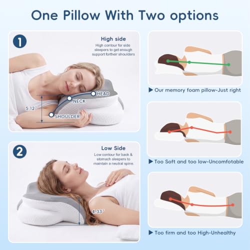 Cervical Neck Pillow for Sleeping, Ergonomic Contour Neck Pillow - image 5
