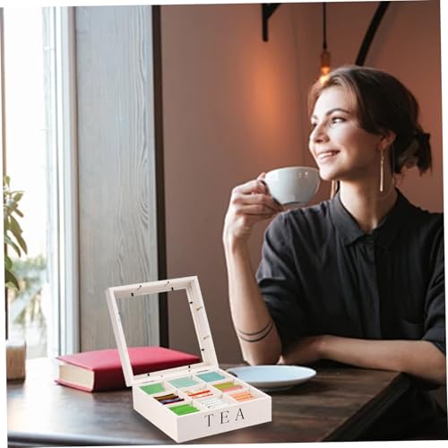 Soporte para la bolsa de té de madera estable con 9 compartimentos y acabado suave premium 3