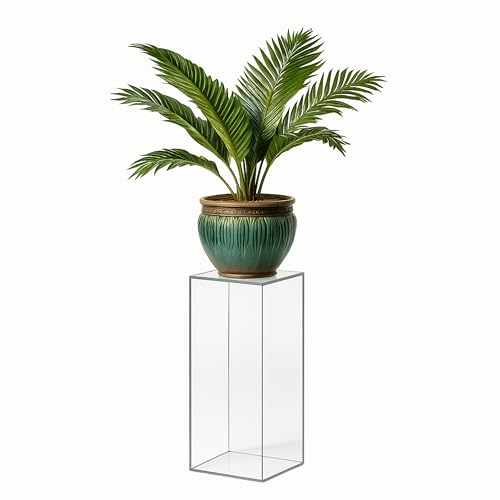 StarK Dekosäule aus klarem Arcylglass, Blumenständer (M = 25x25x80cm Hoch) Blumensäule,Pflanzenständer [belastbar bis 30kg]