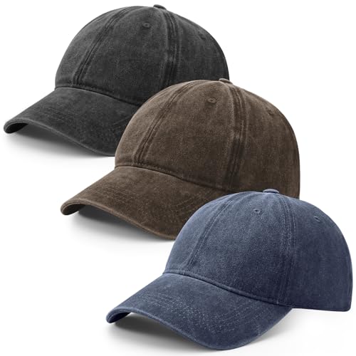 Casquette de baseball distressed lot de 3 casquettes vintage en coton lavé ajustable