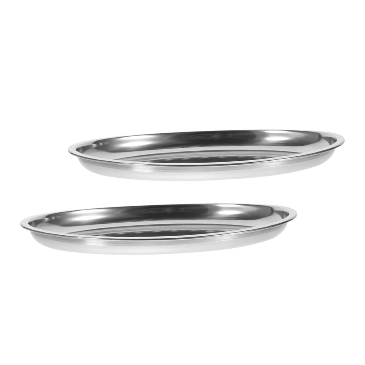 Assiette plate acier inoxydable incassable POPETPOP 2 plateaux ovales service