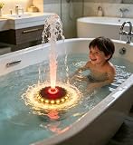 2026 Bath Fountain for Kids, Bath Tub Fountain, Solar Powered Floating Bathtub Water Spray with Colorful LED Lights, 8 Spray Modes for Bath, Pool & Tub Ambiance