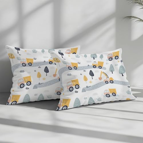 Housse de couette 220x240 cm pour lit double motif engins de chantier - 6