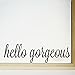 Hello Gorgeous Quote Mirror Decal Motivational Inspirational Vinyl Wall Decals Bathroom Lettering Wall Sticker Home Decor (Hello Gorgeous Black)