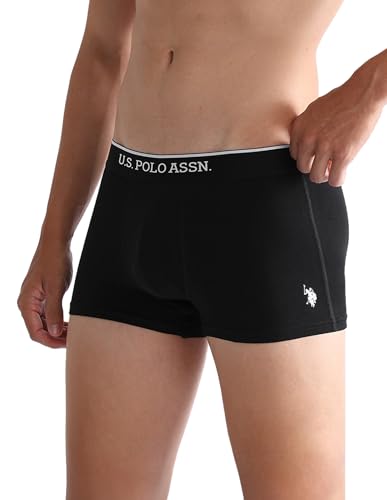 Image of U.S. Polo ASSN. Mens ET004 Anti Microbial Cotton Stretch Essential Underwear Trunk -Pack of 2