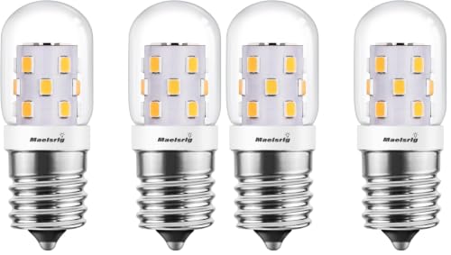 Image of Maelsrlg LED Microwave Light Bulbs Under Hood 40W Equivalent, E17 LED Bulb Dimmable for Range Hood, 3W 380 Lumens, LED Appliance Light Bulb Over Stove, Warm White 3000K, 4 Pack