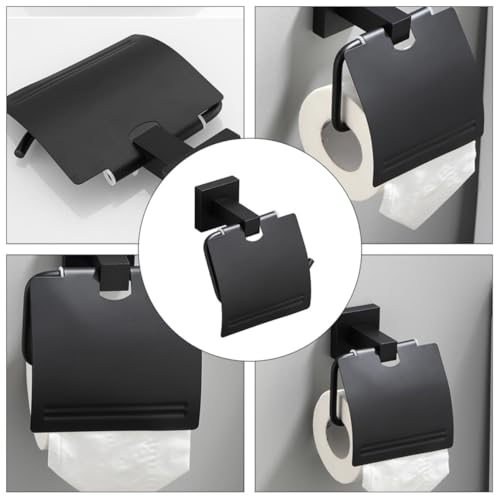 Portarrollos Negro Resistente al Óxido LALAFINA Estilo Nórdico 4