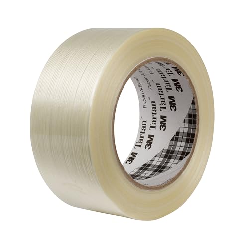 Image of 3M 8953 General Purpose Filament Tape, 50 mm x 50 m, Translucent, Pack of 18