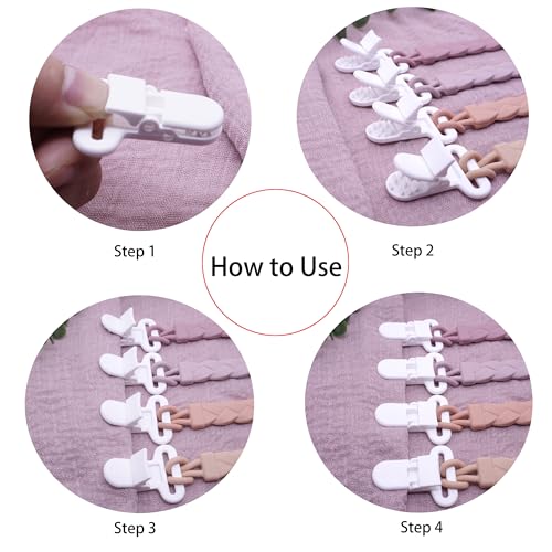 Image of Silicone Pacifier Clips Baby Boys Girls, 4-Pack Flexible Woven Rope Braided Pacifier Clip Holder for Teething Relief and Baby Essentials, Newborn Paci Binky Clips (Girl's Color)