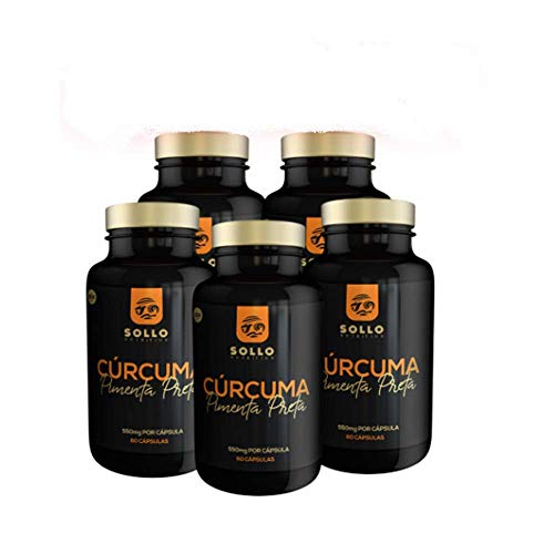 Kit 5 x Cúrcuma com Pimenta - 60 Cápsulas + Ganhe 1 brinde