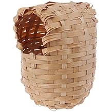 Small Bird Nest with Metal Hook Hand-Woven Bird Eco-Friendly Natural Bamboo Cage Accessories Hanging Bird Shelter