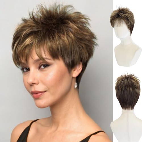 WIGYY Layered Short Pixie Wig for Women – Synthetic Heat-Resistant