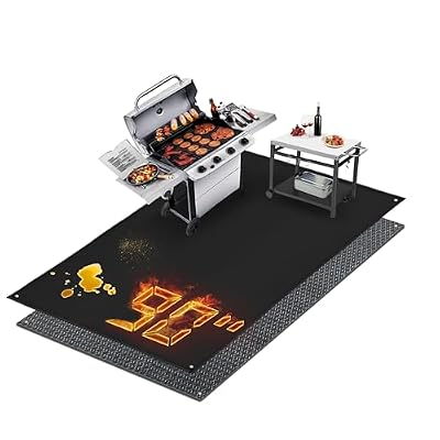 Three Layers Thickened 90 x 48 in Extra Large Grill Mat for Outdoor Grill - Grilling Mats for Outdoor Grill with Anti Slip Rug to Protect the Deck, Patio, Pavers - Easy to Clean BBQ Under Grill Mats