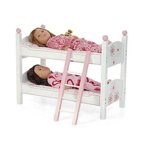 Emily Rose 18 Inch Doll Clothes Furniture And Accessories - Floral 18-In Doll Bunkbed Bunk Bed Including Quilted 18" Doll Bedding And Ladder Accessory #TOP6