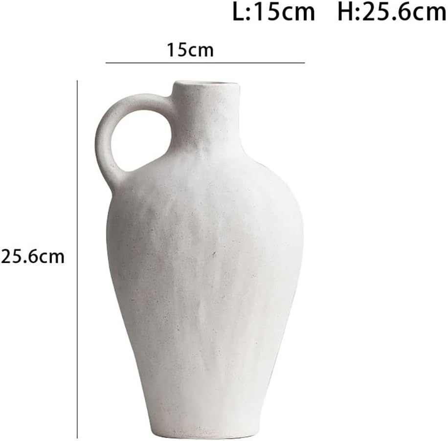 Lawaia Flower Vase Ceramic Vases for Decor, Modern Farmhouse Distressed White Small Ceramic Distressed Decoration for Rustic Décor, Housewarming Gift