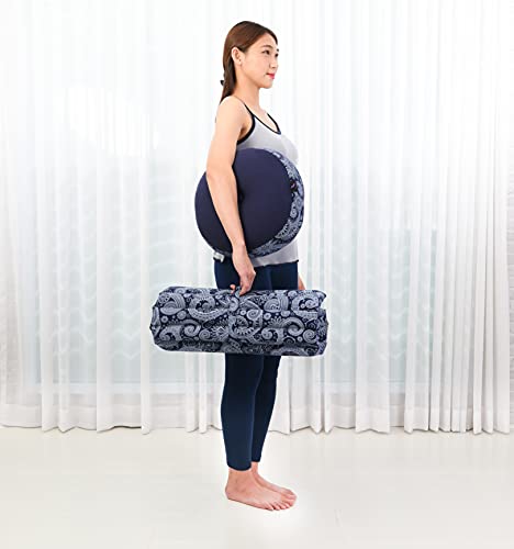 Image of Leewadee Meditation Cushion Set - 1 Small Zafu Yoga Pillow and 1 Small Roll-Up Zabuton Mat Filled with Kapok