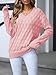 Women's V Neck Long Sleeve Pullover Sweater Lightweight Knit Sweaters Novelty Sweaters Pink