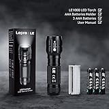 LE LED Torch Battery Powered, LE1000 Super Bright Hand Flashlight, Adjustable Focus, Water Resistant, Lightweight Small Torch for Power Cut, Camping, Dog Walking, Gift for Kids Men Dad Him Elderly - Image 8