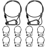 jindaaudio Câble Noir de Sécurité avec Boucles (lot de 10), Charge Max 25kg, pour Éclairage de Scène, Suspendus sur des traverses（diamètre 4mm/0.16in, longueur 50cm/19.69in)