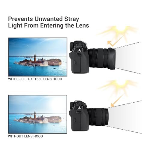 Image of JJC Metal Square Lens Hood for Fujifilm XF 16-50mm f /2.8-4.8 R LM WR Lens | Lens Shade for Fuji X-T5 X-T50 Camera with 16-50mm Kit Lens, for Fujinon XF 33mm F1.4 R LM WR Lens, with Protective Hood Cap