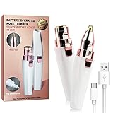Facial Hair Remover for Women: 2 in 1 Rechargeable Nose Hair & Eyebrow Trimmer, Face Shaver with Built-in LED Light for Removing Chin, and Cheek Trimming - with Built-in LED Light