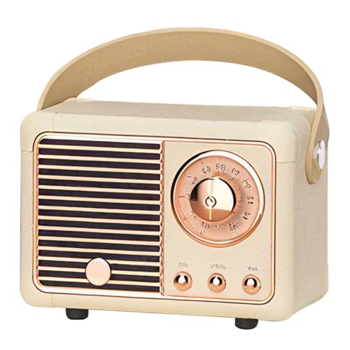 DAJASD Nostalgie Radio Klein, Mini Bluetooth Lautsprecher, Retro Radio Bluetooth Speaker, FM Retro Radios mit unterstützt USB/TF/AUX/Freisprechanrufe