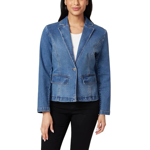 Angels Forever Young Women's Everflex Denim Blazer, Angelica, Medium