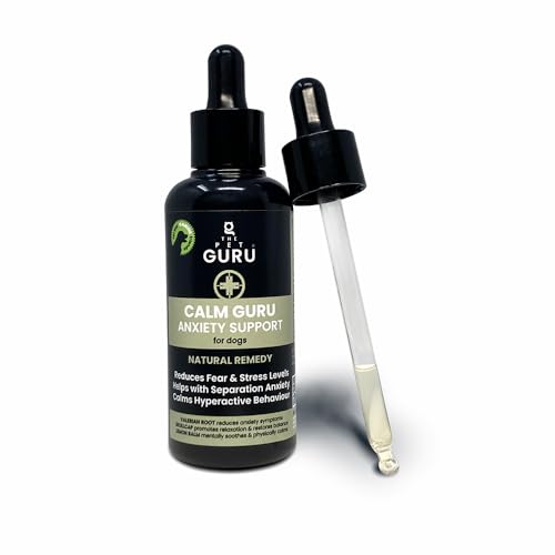THE PET GURU | Calm Guru | Complément alimentaire naturel anti-anxiété pour chien, 100 ml | Soin apaisant pour l'hyperactivité, la phobie du bruit, l'anxiété de séparation du chien, feux d'artifice |