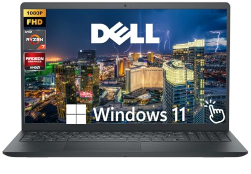 Image of Dell Inspiron 15.6 inch FHD Touchscreen Business Laptop Computer, AMD Ryzen 7 7730U (8-Core, Up to 4.5 Ghz), 8GB RAM 256GB SSD, Windows 11, Numeric Keypad, HDMI, Black