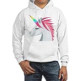 CafePress Einhorn Emoji Pullover Hoodie Kapuzenpullover Sweatshirt Gr. XX-Large, weiß