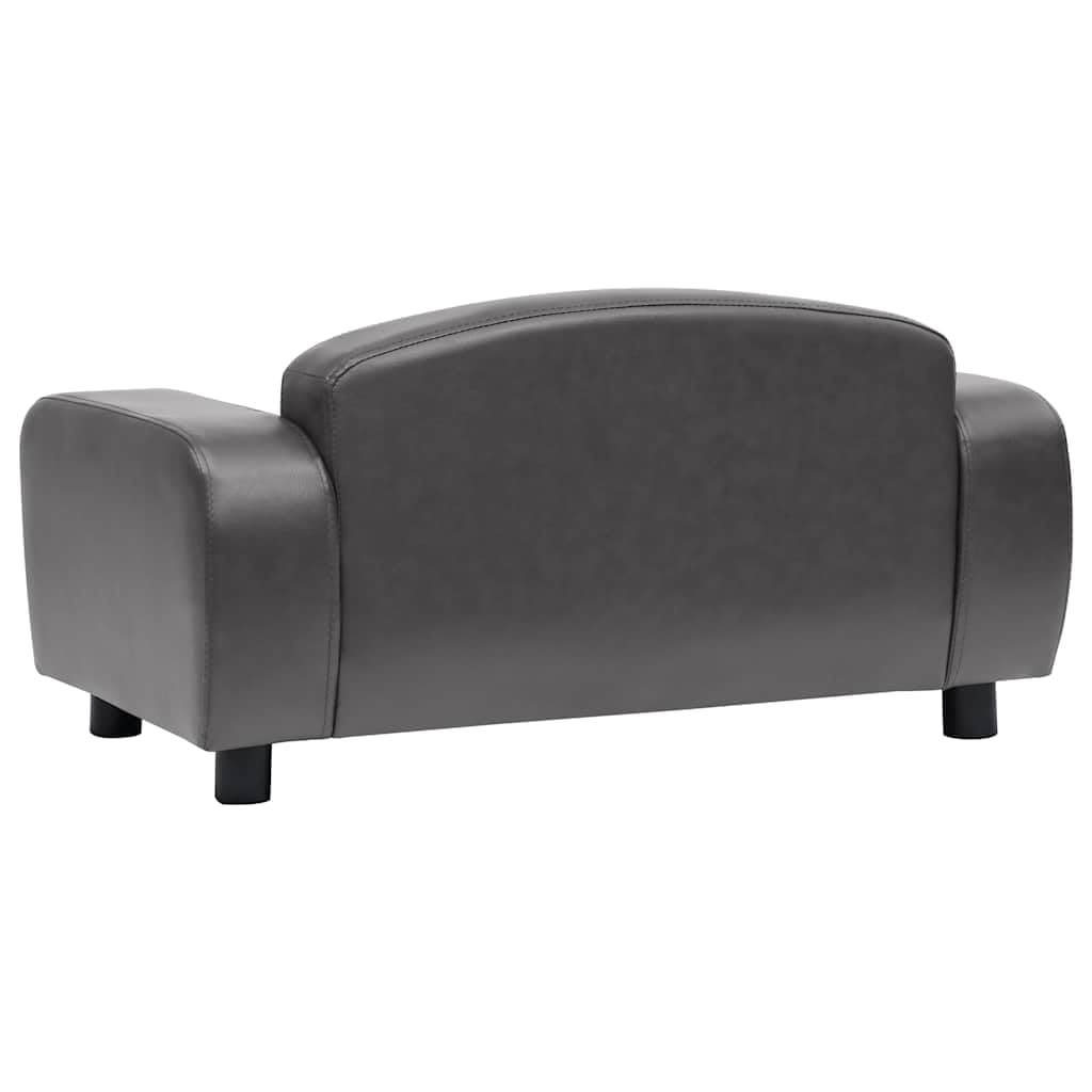 vidaXL Hundesofa Grau 80x50x40cm Kunstleder Hundecouch Hundebett Haustiersofa