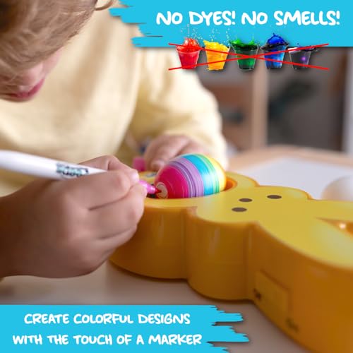 The Eggmazing Egg Decorator - Peeps Bunny - Arts and Craft Set Includes 6 Colorful Quick Drying, Non-Toxic Markers - Yellow - 2