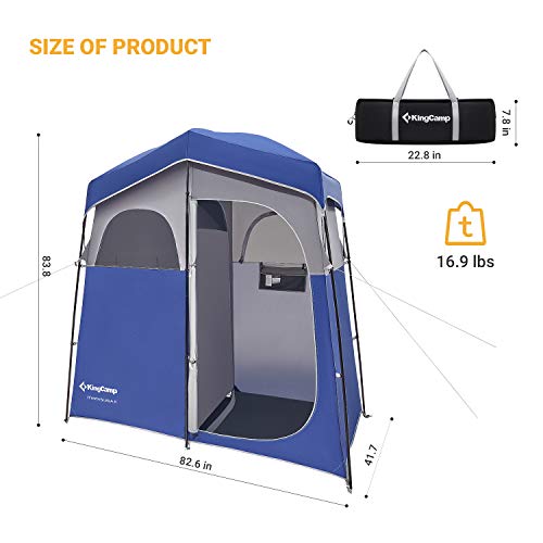 Kingcamp Oversized Camping Shower Tent, Portable Privacy Shelter With Floor, 1 Or 2 Room Options, For Outdoor Showers, Changing, Dressing, And Toilets #TOP1
