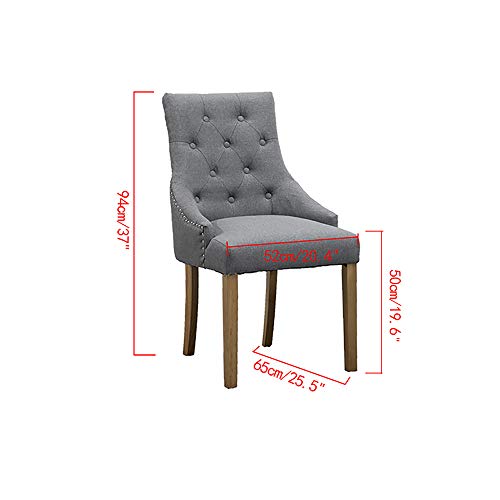 Homesailing 4 Comfy Armchairs Dining Room Chairs With Arms Only Grey Fabric Upholstered Kitchen Chairs High Back Button Tufted Padded Side Chairs For Living Room Wood Oak Legs Chairs (Gray Set Of 4) #TOP1