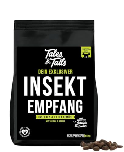 Tales & Tails InSektempfang Halbfeuchtes Trockenfutter für Hunde | Getreidefrei | Mit Insekten als tierische Proteinquelle | Nur 8 Zutaten | Hohe Verträglichkeit | 1x 1,5kg