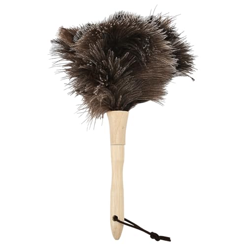 Image of Ostrich Feather Duster 11.02 inch Premium Feather Duster with Wooden Handle Delicate Surfaces Cleaning Supplies for Car Home Office