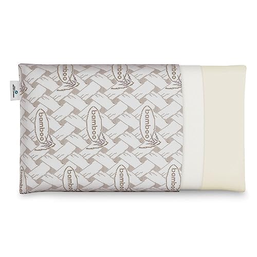 Almohada Bambú Visco Chloe con Doble Funda, 70cm, Transpirable, Antiácaros, Termoregulable, Firmeza Media, Ergonómica, Perfecta Adaptabilidad a Cuello y Cabeza, Tejido Strech. Fabricada en España