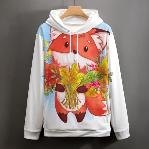 Sweat À Capuche Renard Caricatural UMENG pour Vos Sorties - 4