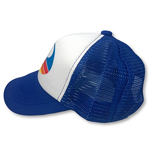 Sol Baby Surf Wave Stripe Blue Adjustable Snapback Mesh Trucker Hat - Summer Beach Baseball Cap For Infants, Toddlers & Youths - X-Small #TOP3