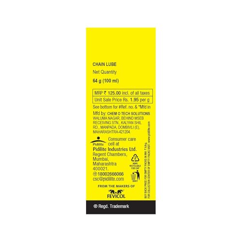 Image of Motomax Chain Lube Aerosol Spray 100 ml, Pack of 2 |Provides Lubrication and corrosion protection of Chain & sprockets for Bikes, Motorbikes, Cars| Avoid Sling Off & Prevent Chain breakage