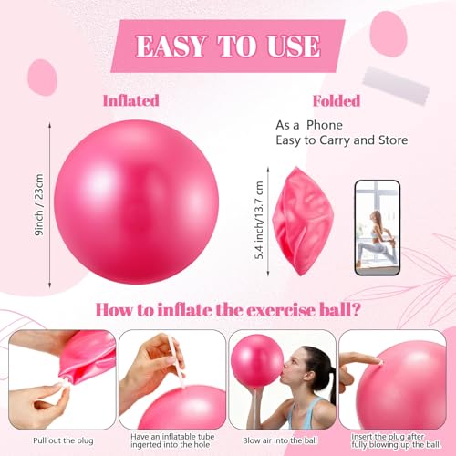 Image of Sotiff 20 Pcs 9 Inch Pilates Ball Bulk Exercise Pilates Ball Mini Yoga Balls Therapy Core for Stability Barre Training Stretching Physical Posture Training Gym Workout with Inflation Tube