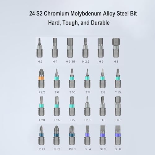 24-in-1 Ratchet Screwdriver Set, Magnetic Precision Bits with Detachable Handle & Case, Multi-Purpose Mini Screwdriver Kit for DIY, Electronics, Watch & Home Repair by Home Magician - Image 2
