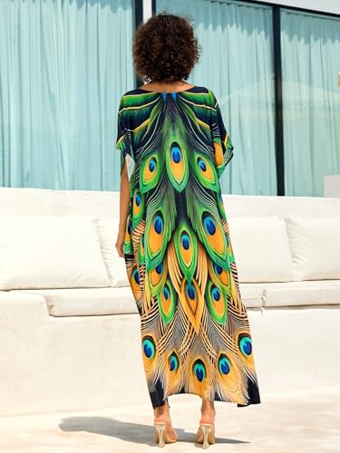 Image of NFVNKJ Women's Plus Size Beach Lounge Kaftan Maxi Dress Swimsuit Coverup for Women